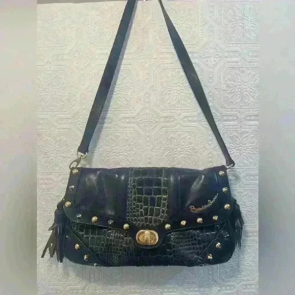 Braccialini Italian Designer Genuine Leather and Hyde Gold  Accents Purse - Picture 1 of 12